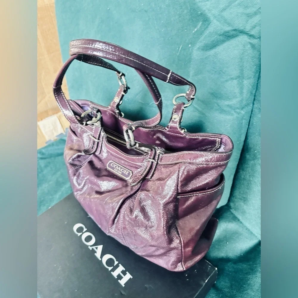 Coach Patent Leather Plum Bag